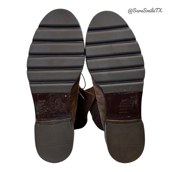 STUART WEITZMAN - Yadastud - Brown Suede Bronze Stud Moto Ankle Boots - NWOT - Picture 12 of 16